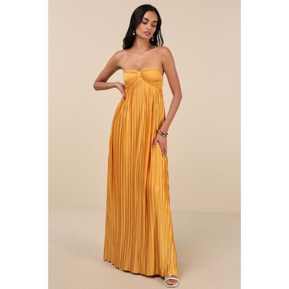 Lulu's Golden Maxi Dress